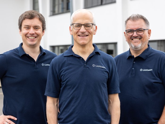 The Lichtwart founding team. From left to right: Johannes Mailänder, CMO; Jackson Bond, CSO; and Gregor Giataganas, CEO.